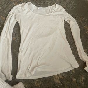 Off White, ribbed, long sleeve shirt